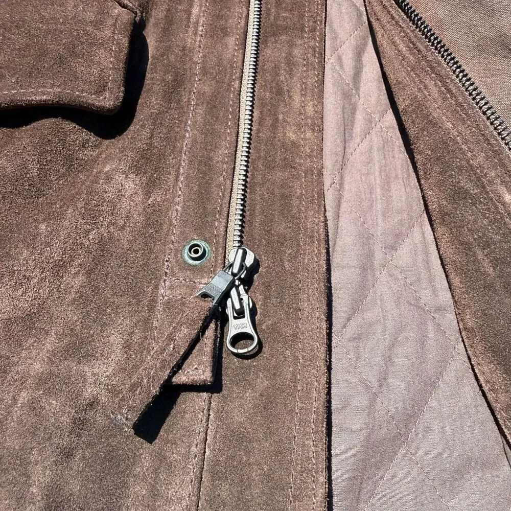 Vintage Banana Republic Brown Suede Leather Jacket Men’s Large 2004 Y2K Coat